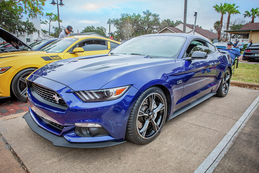 2016 Blue Ford Mustang GT 5.0 X237 Photograph by Rich Franco