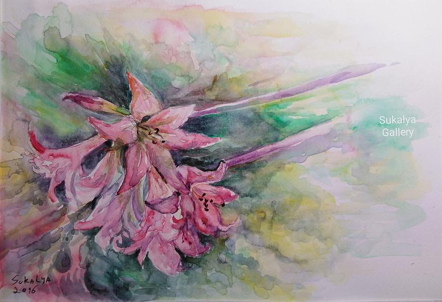 2016 Flower#2 Painting by Sukalya Chearanantana