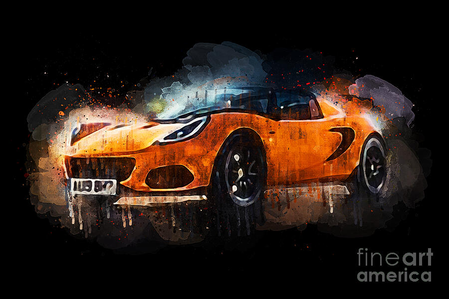 Abstract Painting - 2016 Lotus Elise Cup 250 by Lisa Von