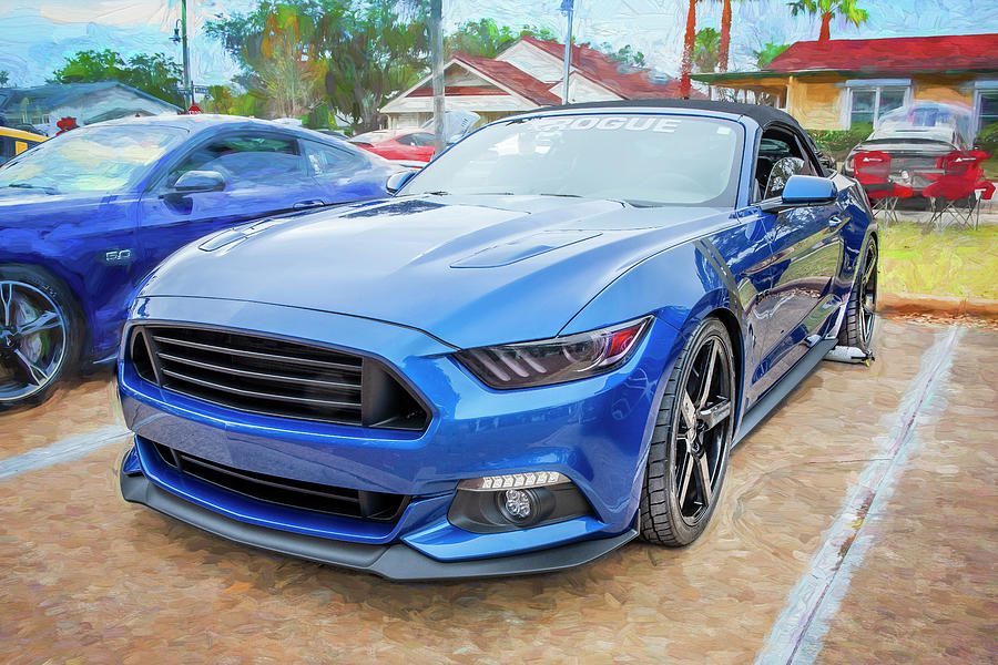 2017 Blue Ford Mustang GT 5.0 X223 Photograph by Rich Franco