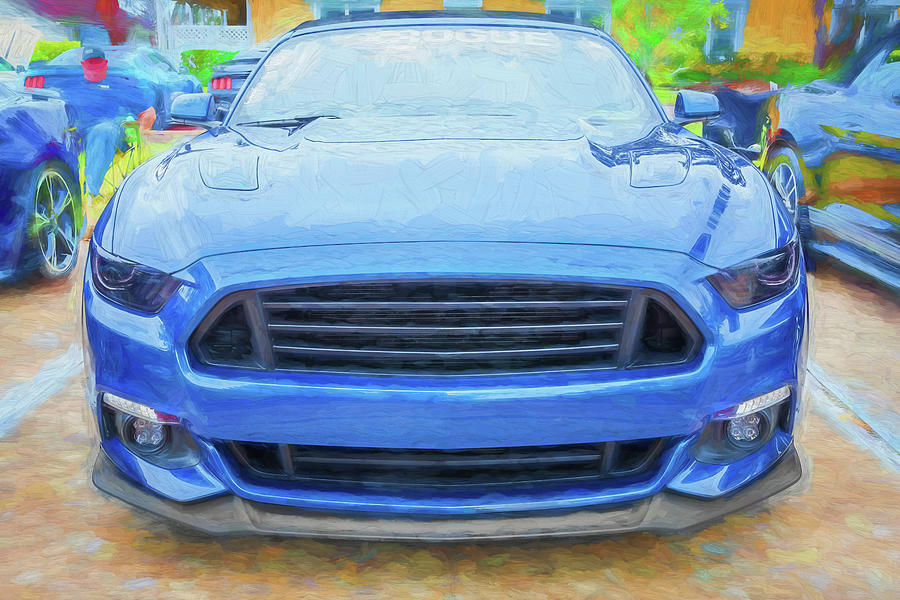2017 Blue Ford Mustang GT 5.0 X231 Photograph by Rich Franco