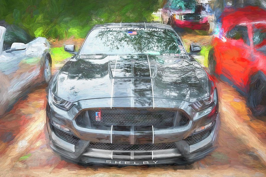 Ford Mustang Photograph - 2017 Silver Ford Shelby Mustang GT350 X221 by Rich Franco