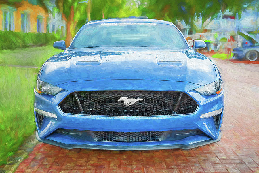 2018 Blue Ford Mustang GT 5 X118 Photograph by Rich Franco