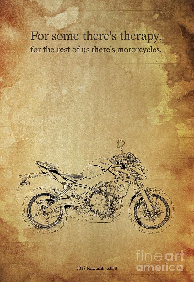 2018 Kawasaki Z650 Drawing by Drawspots Illustrations - Fine Art America