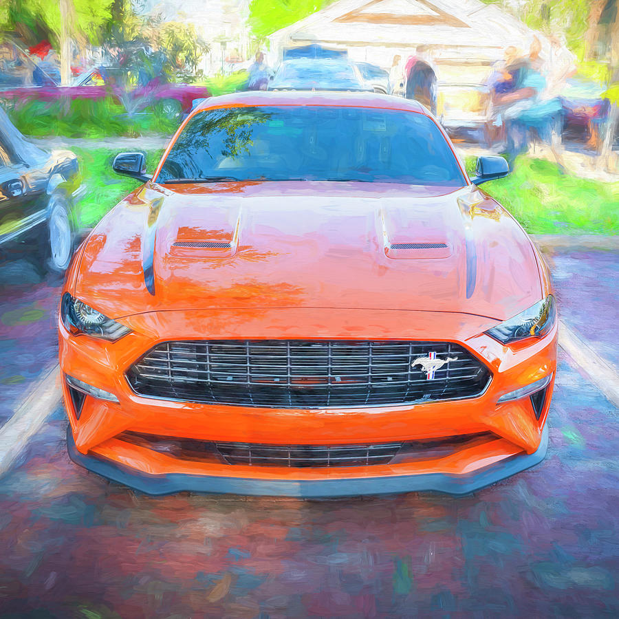 Orange Ford Mustang Ecoboost Convertible X Photograph By Rich Franco Fine Art America