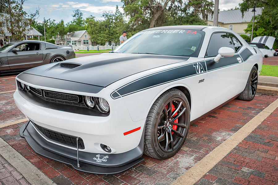 2018 White Dodge Challenger T/A 392 X147 Photograph by Rich Franco