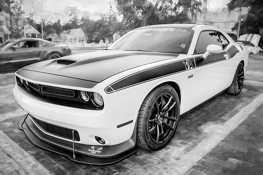 2018 White Dodge Challenger T/A 392 X149 Photograph by Rich Franco