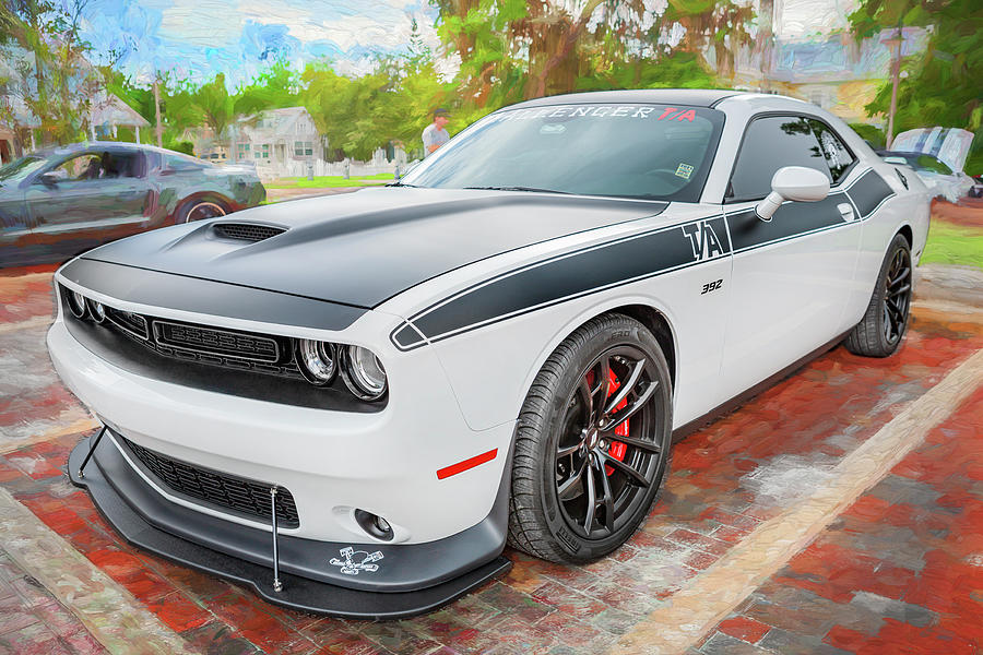 2018 White Dodge Challenger T/A 392 X150 Photograph by Rich Franco