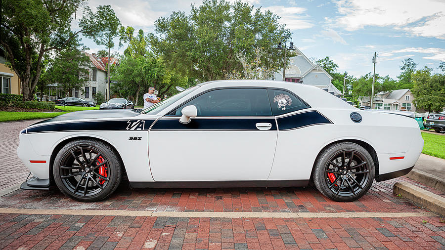2018 White Dodge Challenger T/A 392 X151 Photograph by Rich Franco