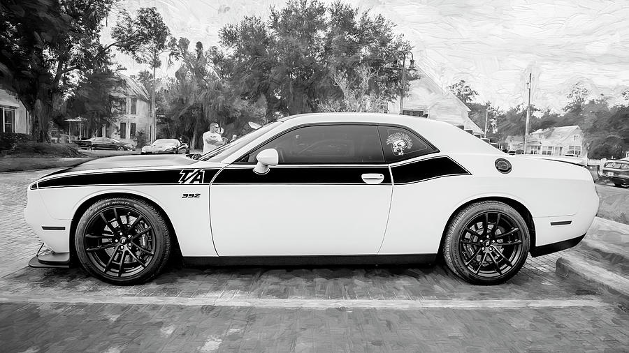 2018 White Dodge Challenger T/A 392 X153 Photograph by Rich Franco