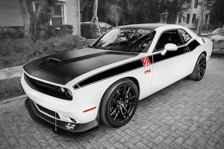 2018 White Dodge Challenger T/A 392 X161 Photograph by Rich Franco