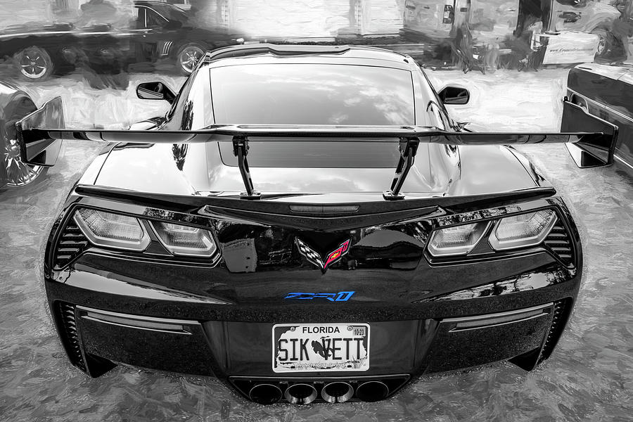 2019 Black Chevrolet Corvette ZR1 X166 Photograph by Rich Franco
