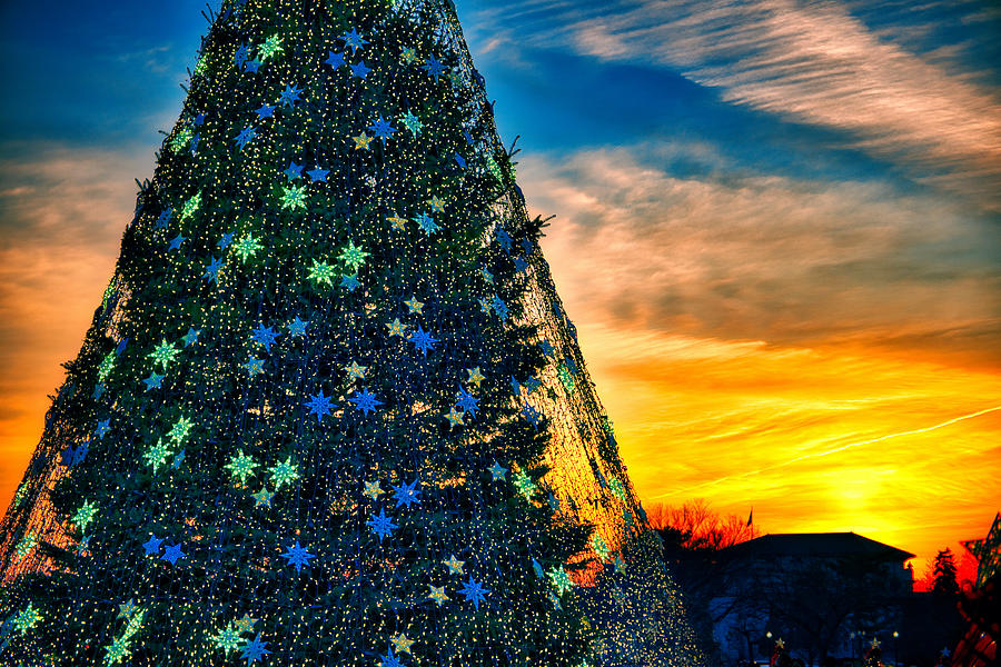 2019 National Christmas Tree Sunset #2 - Washington Photograph by Stuart Litoff