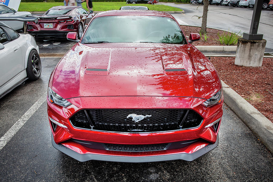 Red Ford Mustang Photograph - 2019 Red Ford Mustang Gt 5.0 X134 by Rich Franco