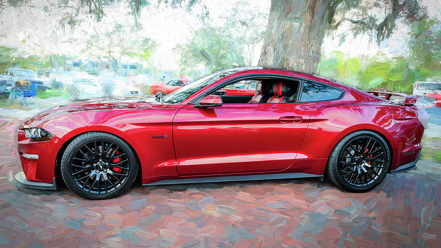 2019 Ruby Ford Coyote Mustang GT 50 X128 Photograph by Rich Franco
