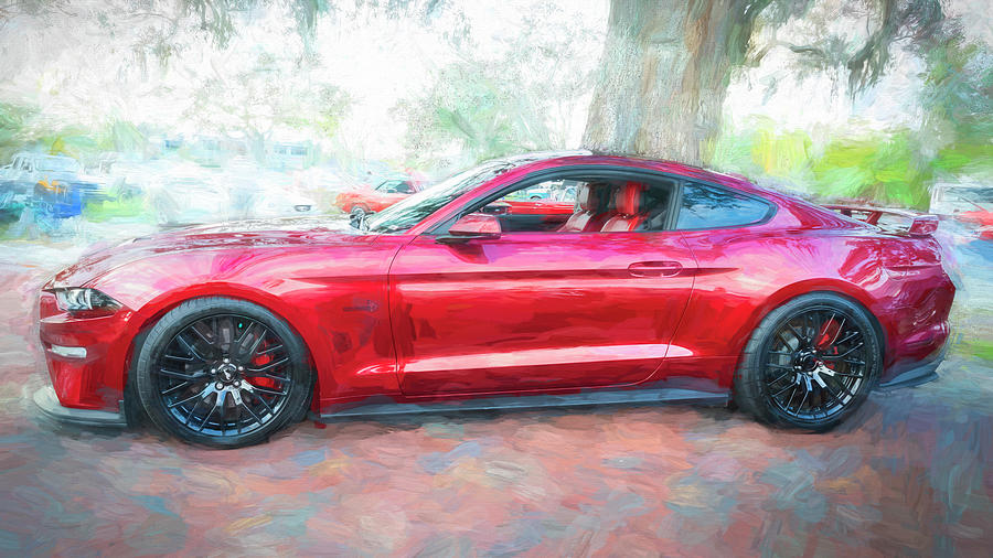 2019 Ruby Ford Coyote Mustang GT 50 X131 Photograph by Rich Franco