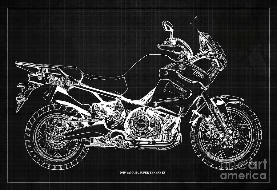 2019 Yamaha Tenere blueprint. Dark Grey Drawing Drawspots Illustrations