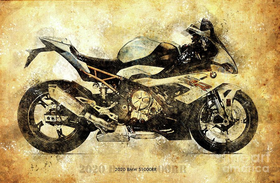 2020 BMW S1000RR Artwork Drawing by Drawspots Illustrations | Fine Art ...