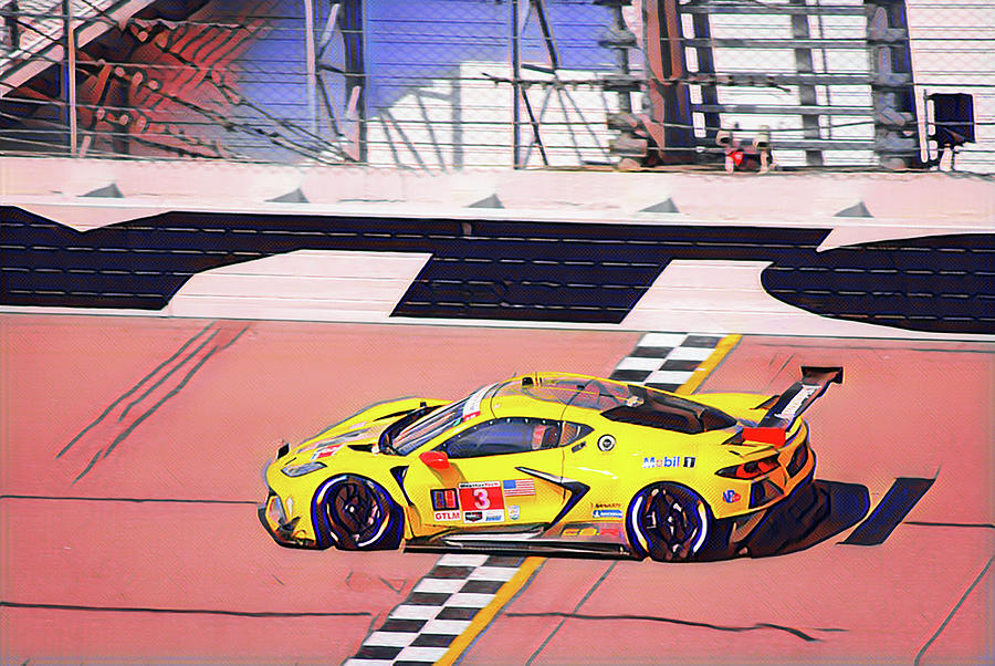 2020 Corvette Rolex Daytona 24hr Digital Art by Keith Denebeim Fine