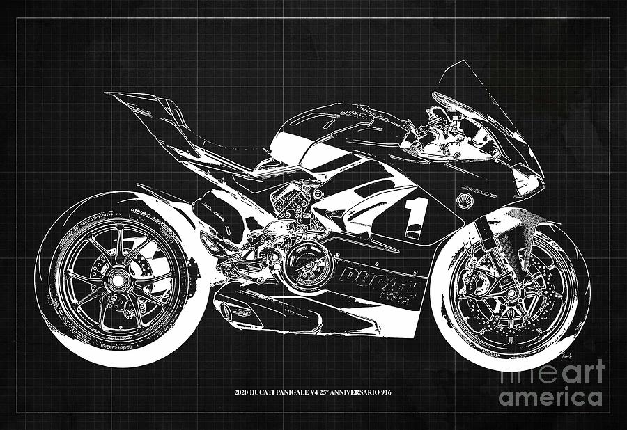 ducati panigale v4 drawing