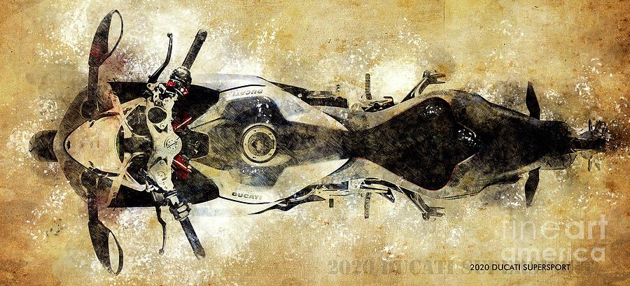 2020 Ducati Supersport Artwork Drawing