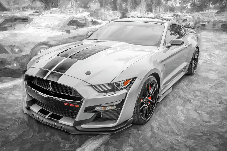  2020 Silver Ford Mustang Shelby GT500 X145 #2020 Photograph by Rich Franco