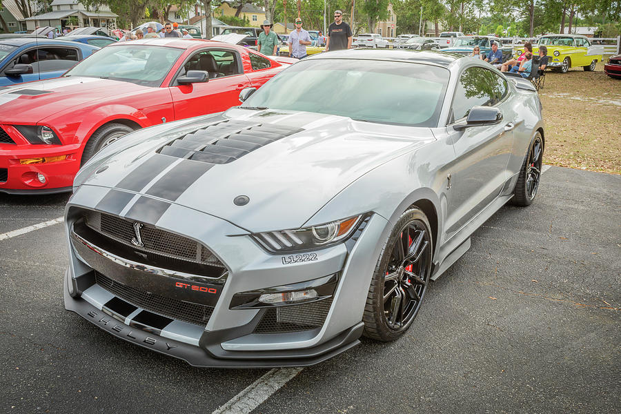  2020 Silver Ford Mustang Shelby GT500 X146 #2020 Photograph by Rich Franco