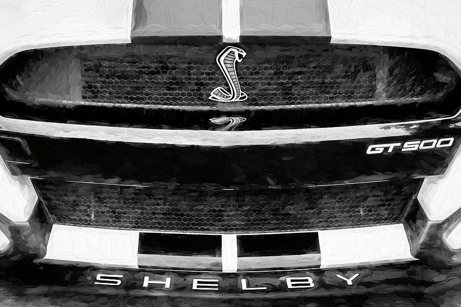 2020 White Ford Mustang Shelby Supercharged GT500 X166 Photograph by Rich Franco