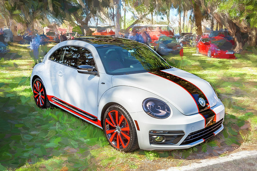 2020 White Volkswagen Beetle X104 Photograph by Rich Franco