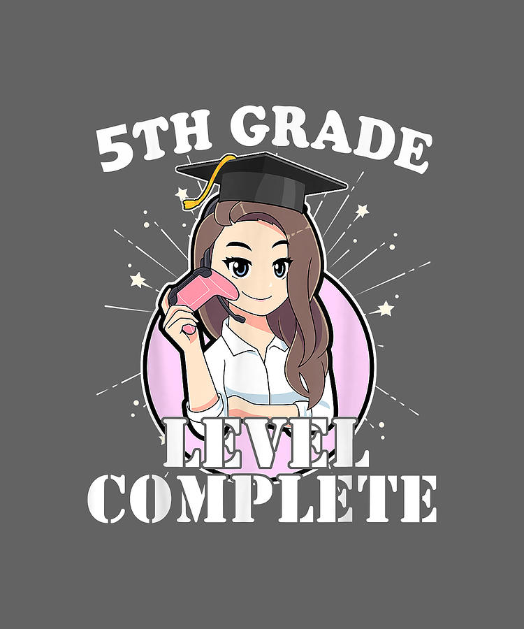 2021 5th Grade Graduation Girl Loves Anime Gaming Cute Girls Digital ...