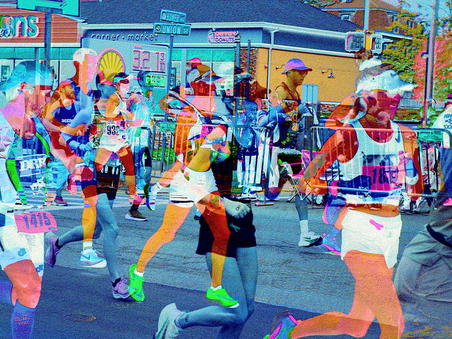2021 Boston Marathon abstract Digital Art by Cliff Wilson
