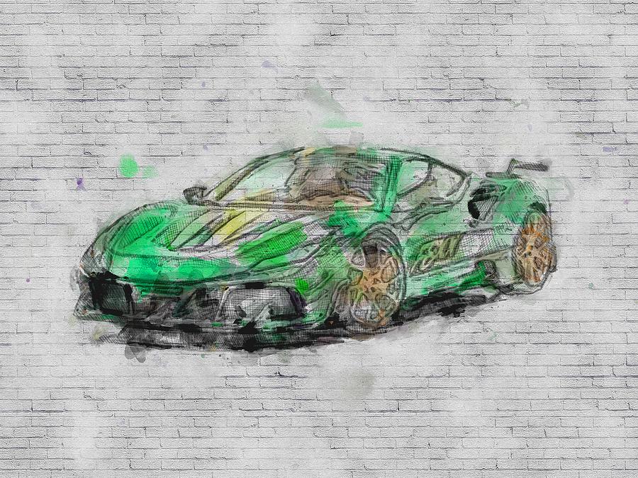 2021 Ferrari F8 Tributo Mansory F8XX green sports car green Ferrari ...