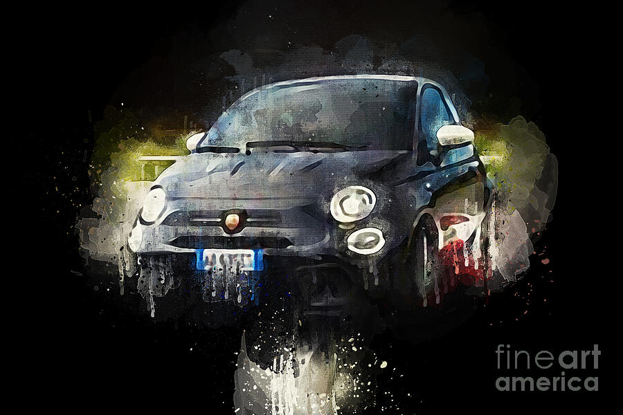 Car Painting - 2021 Fiat 695 Abarth Esseesse by Lisa Von