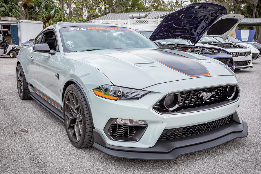 2021 Fighter Jet Gray Ford Mustang Mach 1 X114 Photograph by Rich Franco