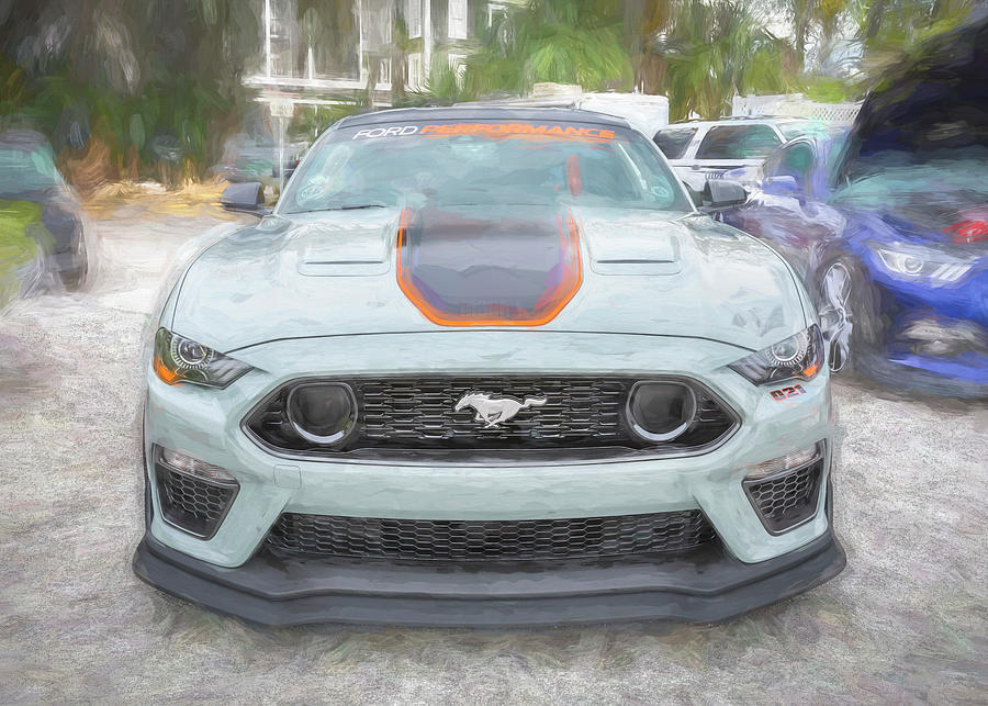 2021 Fighter Jet Gray Ford Mustang Mach 1 X119 Photograph by Rich Franco
