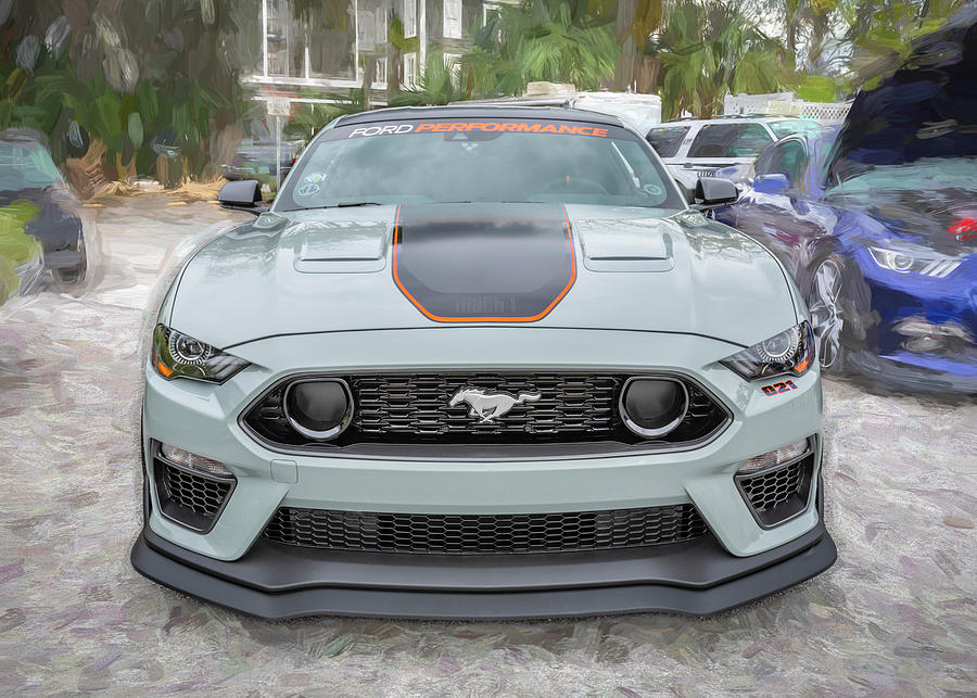 2021 Fighter Jet Gray Ford Mustang Mach 1 X120 Photograph by Rich Franco