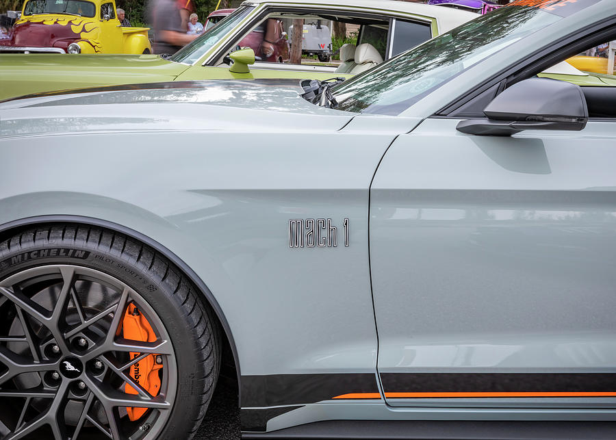 2021 Fighter Jet Gray Ford Mustang Mach 1 X121 Photograph by Rich Franco