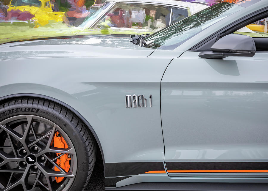 2021 Fighter Jet Gray Ford Mustang Mach 1 X124 Photograph by Rich Franco