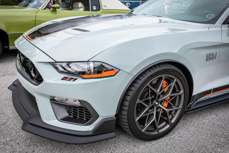 2021 Fighter Jet Gray Ford Mustang Mach 1 X125 Photograph by Rich Franco