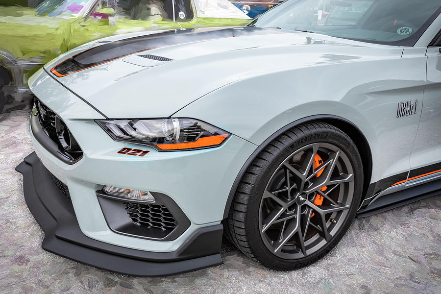 2021 Fighter Jet Gray Ford Mustang Mach 1 X128 Photograph by Rich Franco