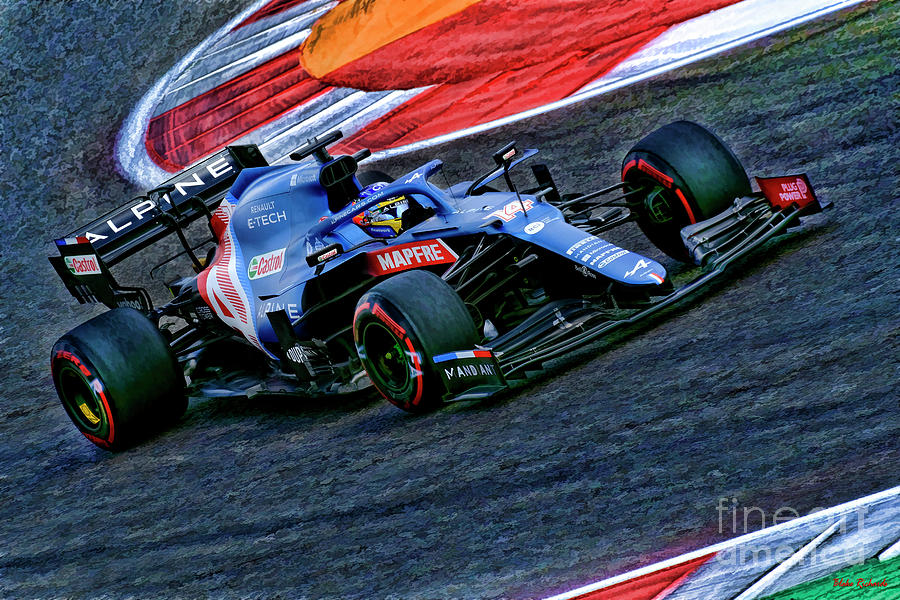 2021 Formula One Fernando Alonso Alpine Photograph by Blake Richards