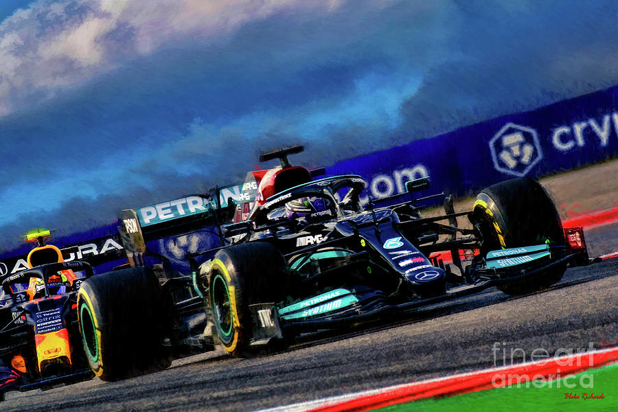 2021 Formula One Lewis Hamilton Mercedes Leads Max Verstappen Red Bull  Photograph by Blake Richards