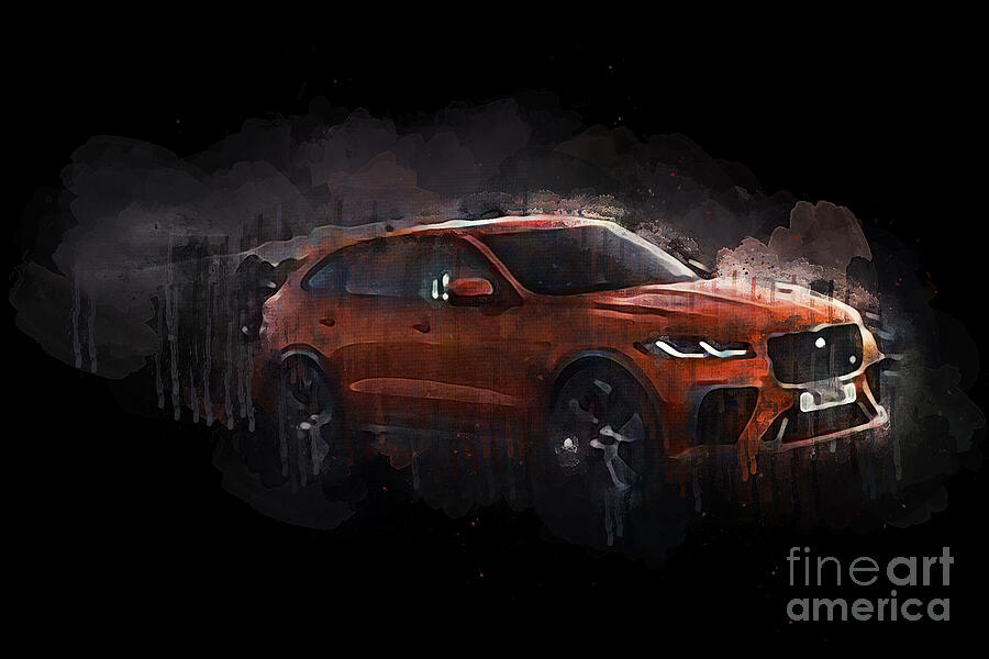 Abstract Painting - 2021 Jaguar F Pace SVR by Lisa Von