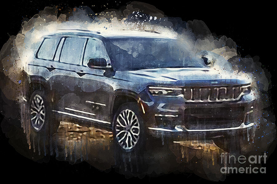 Car Painting - 2021 Jeep Grand Cherokee L by Lisa Von