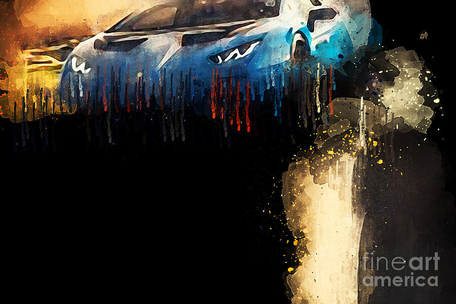 Abstract Painting - 2021 Lamborghini Huracan STO by Lisa Von