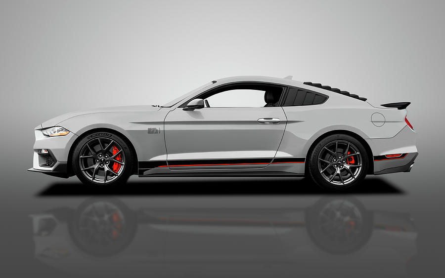 2021 Mach 1 Mustang Coupe  -  fighterjetgrayreflect210559 Photograph by Frank J Benz