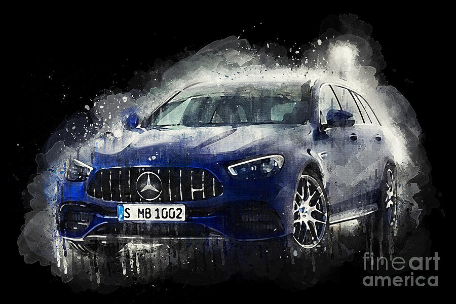 Car Painting - 2021 Mercedes AMG E63 S by Lisa Von