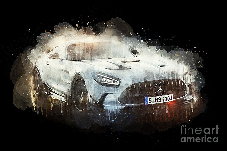 Car Painting - 2021 Mercedes AMG GT Black Series by Lisa Von