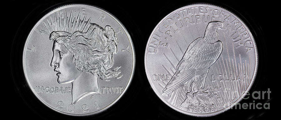 2021 Peace Silver Dollar Obverse Reverse Photograph by Randy Steele