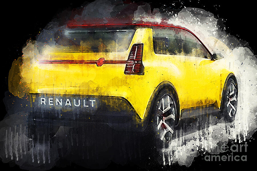 Car Painting - 2021 Renault 5 Concept by Lisa Von